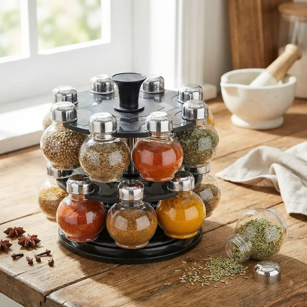 360° revolving spice rack - home & kitchen