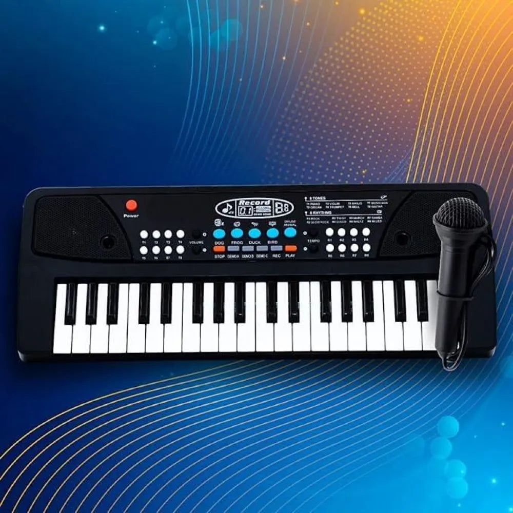 37 keys piano keyboard toy with microphone usb power cable & sound recording function analog portable