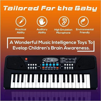 37 keys piano keyboard toy with microphone usb power cable & sound recording function analog portable