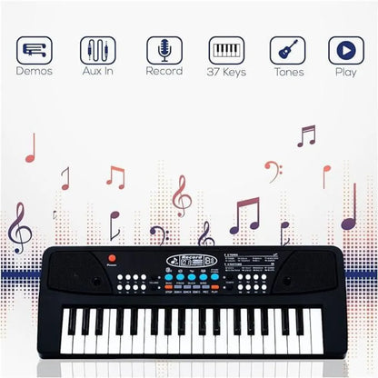 37 keys piano keyboard toy with microphone usb power cable & sound recording function analog portable