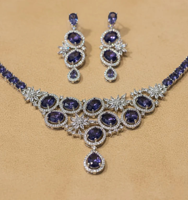 Sapphire blue ad necklace set – 2 pcs