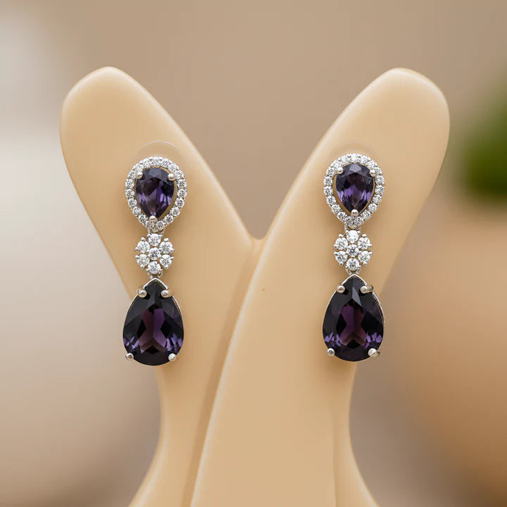 American diamond purple necklace set – 2 pcs