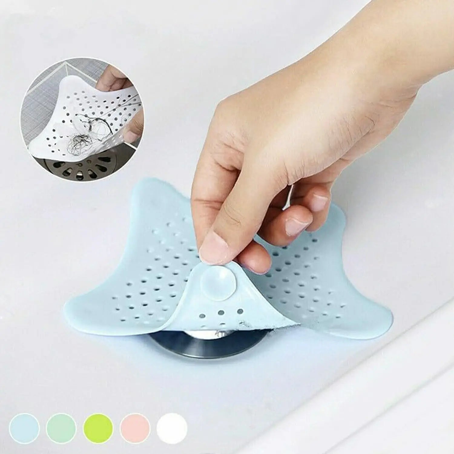 Star-shaped sink hair catcher