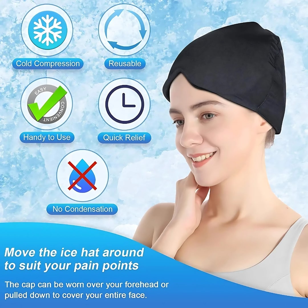 360° Cooling Migraine Relief Cap - Health & Beauty