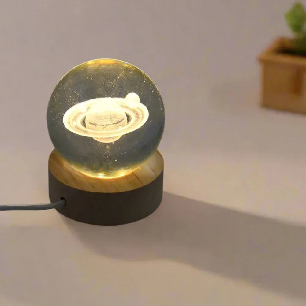 3d astronaut crystal ball lamp