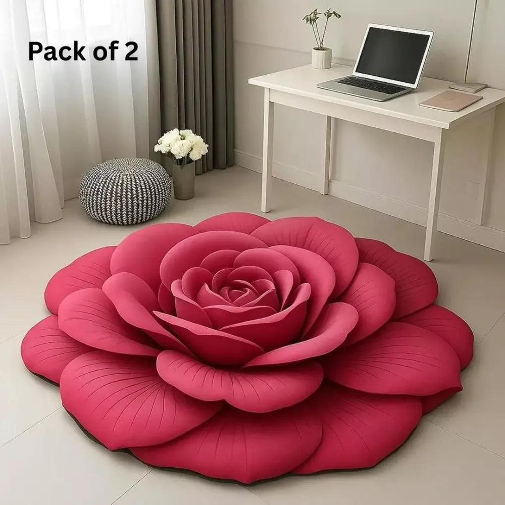 3d flower bath mats