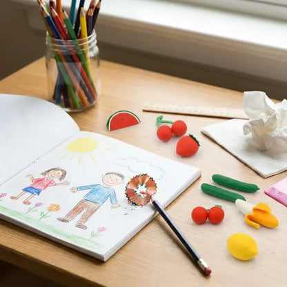 3d fun shape erasers - office