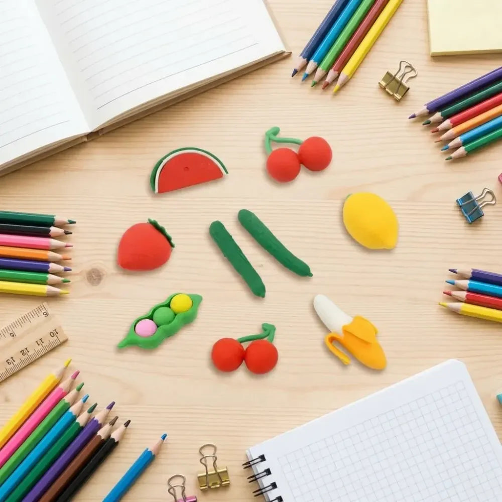 3d fun shape erasers - office