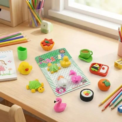 3d fun shape erasers - office
