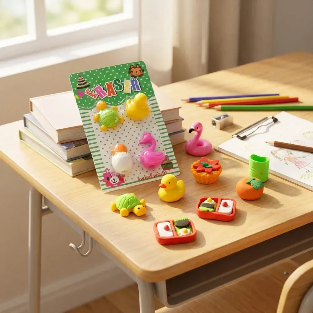 3d fun shape erasers - office