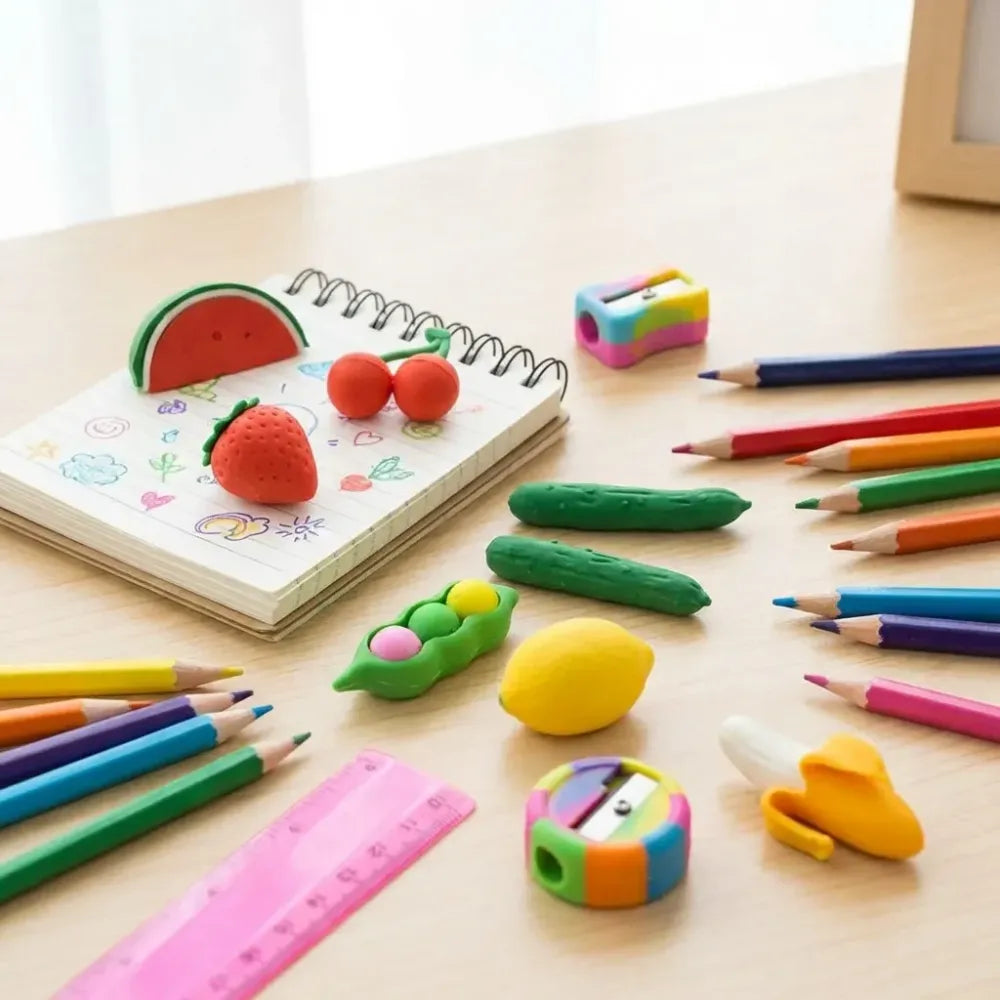 3d fun shape erasers - office