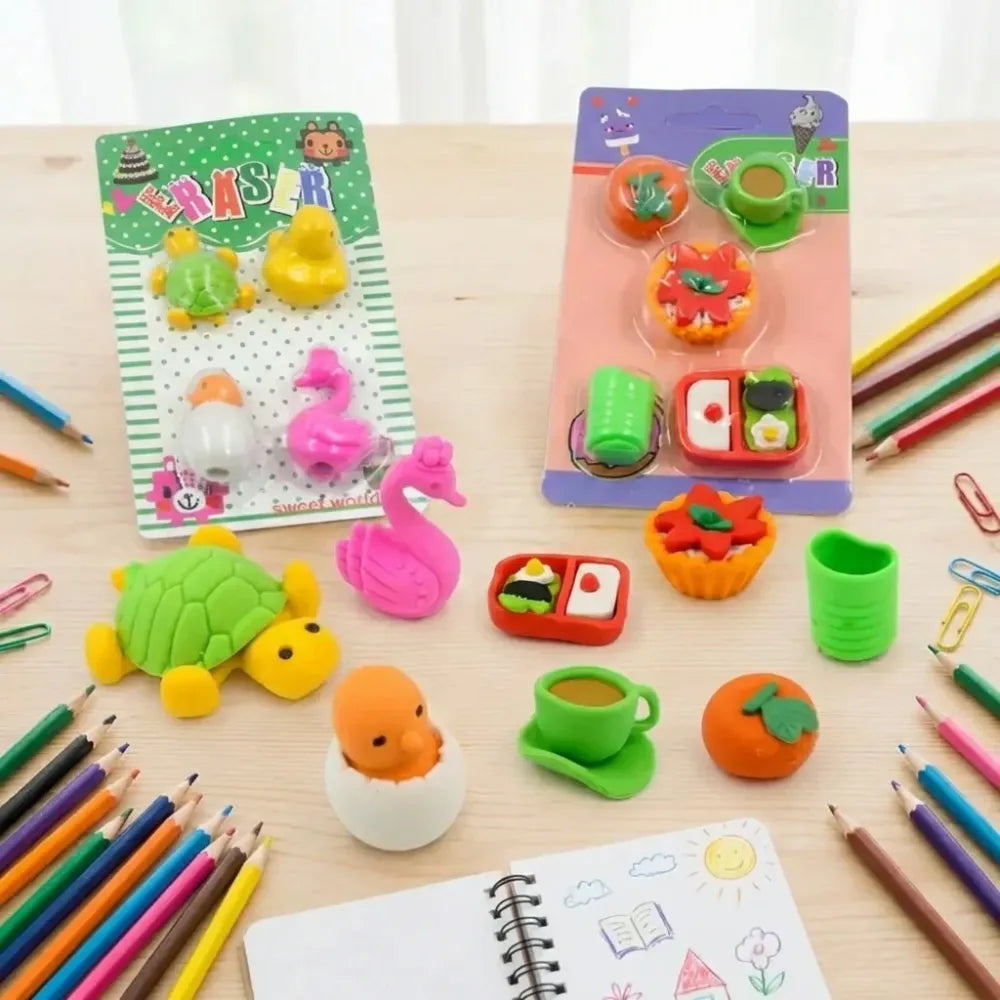 3d fun shape erasers - office