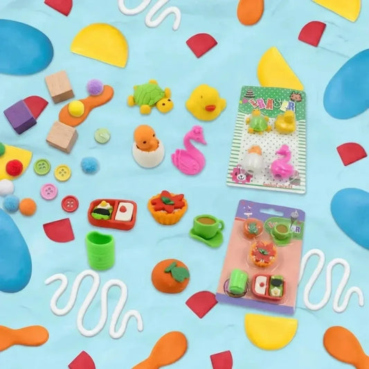 3d fun shape erasers - office