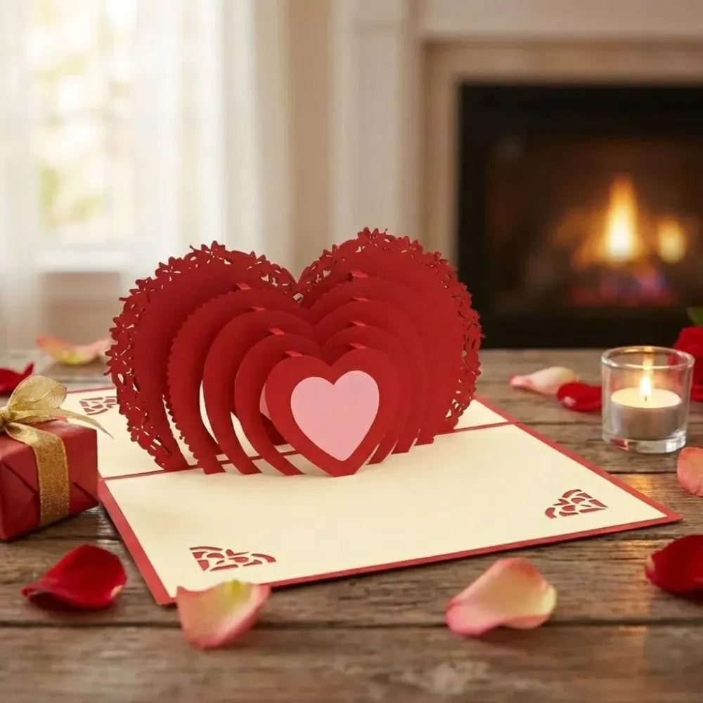 3d paper wish card high quality all design good wishing (all birthday christmas cartoon love heart card) (1 pc) - home