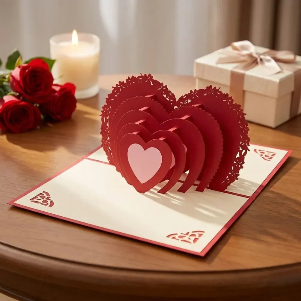 3d paper wish card high quality all design good wishing (all birthday christmas cartoon love heart card) (1 pc) - home