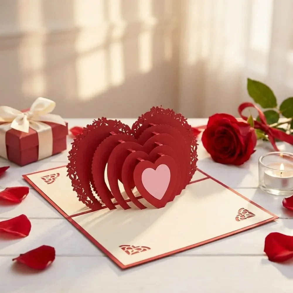 3d paper wish card high quality all design good wishing (all birthday christmas cartoon love heart card) (1 pc) - home