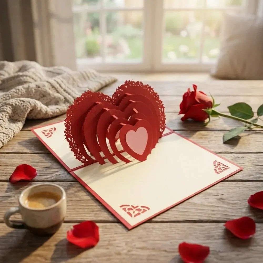 3d paper wish card high quality all design good wishing (all birthday christmas cartoon love heart card) (1 pc) - home