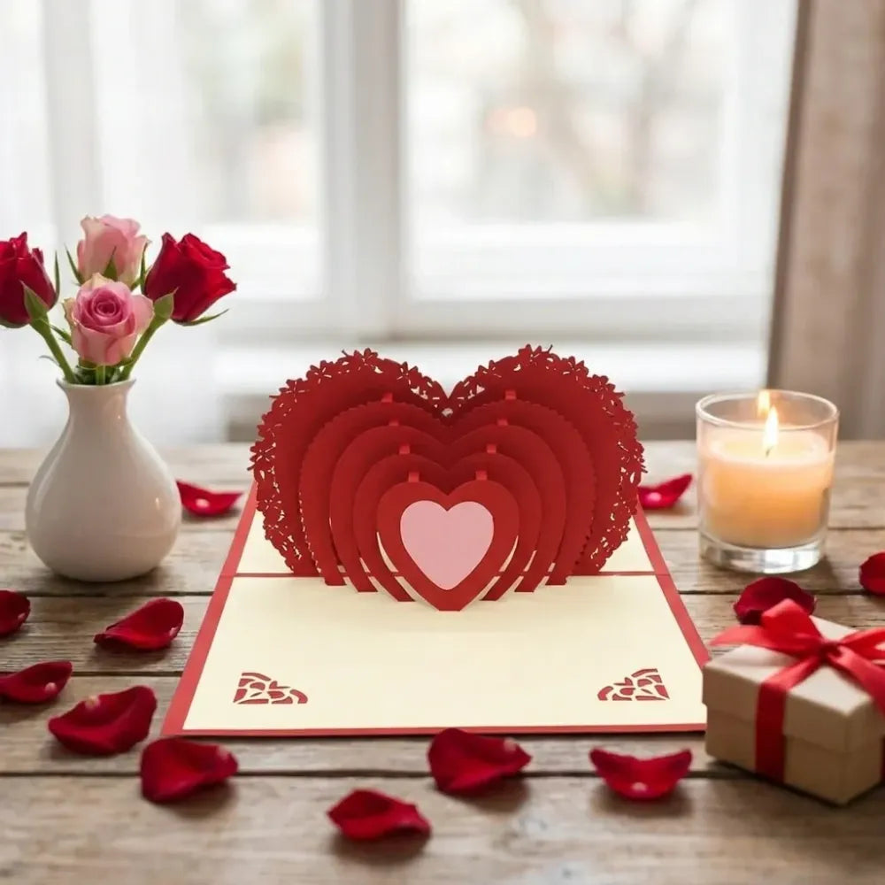 3d paper wish card high quality all design good wishing (all birthday christmas cartoon love heart card) (1 pc) - home