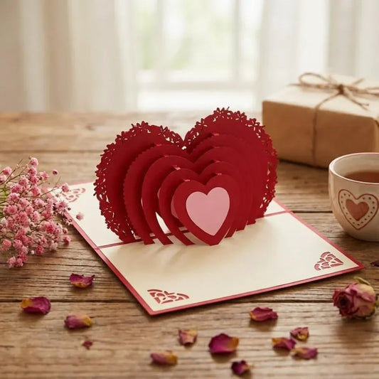 3d paper wish card high quality all design good wishing (all birthday christmas cartoon love heart card) (1 pc) - home