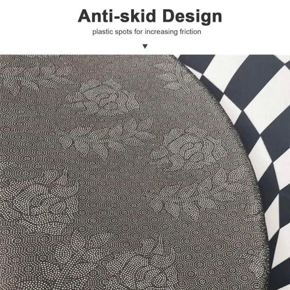 3d round black & white check carpet