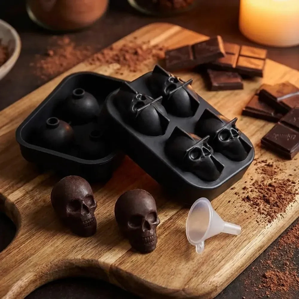 3d skull silicon ice cube tray - home essentials