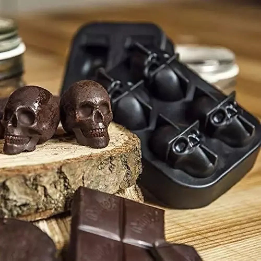 3d skull silicon ice cube tray - home essentials