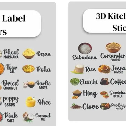 3d waterproof spice jar stickers