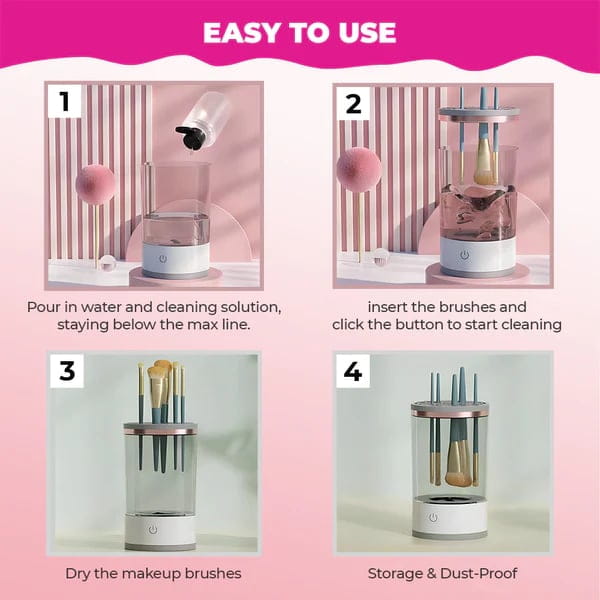 Electric make up brush cleaner