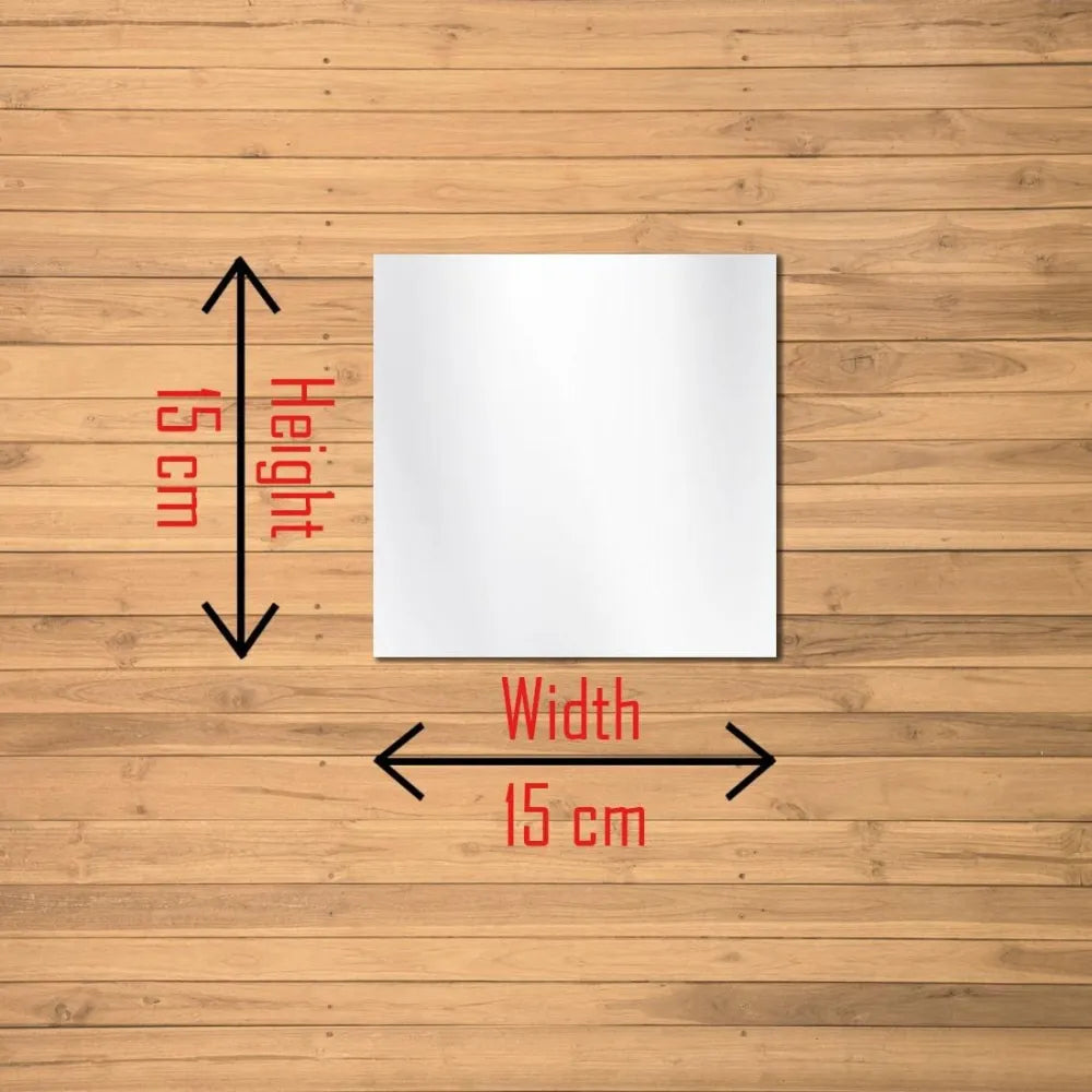 4 big square silver 3d acrylic mirror wall sticker