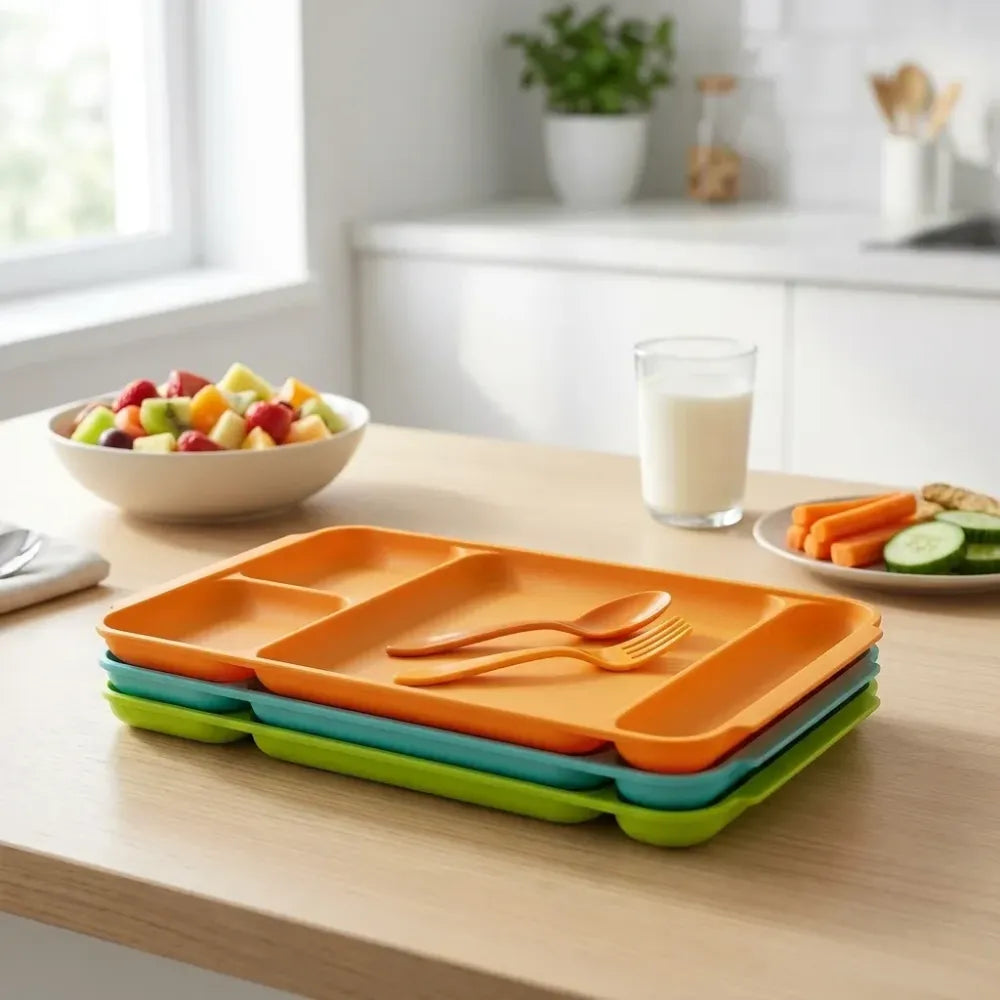 4-compartment dinner plate set - home & kitchen