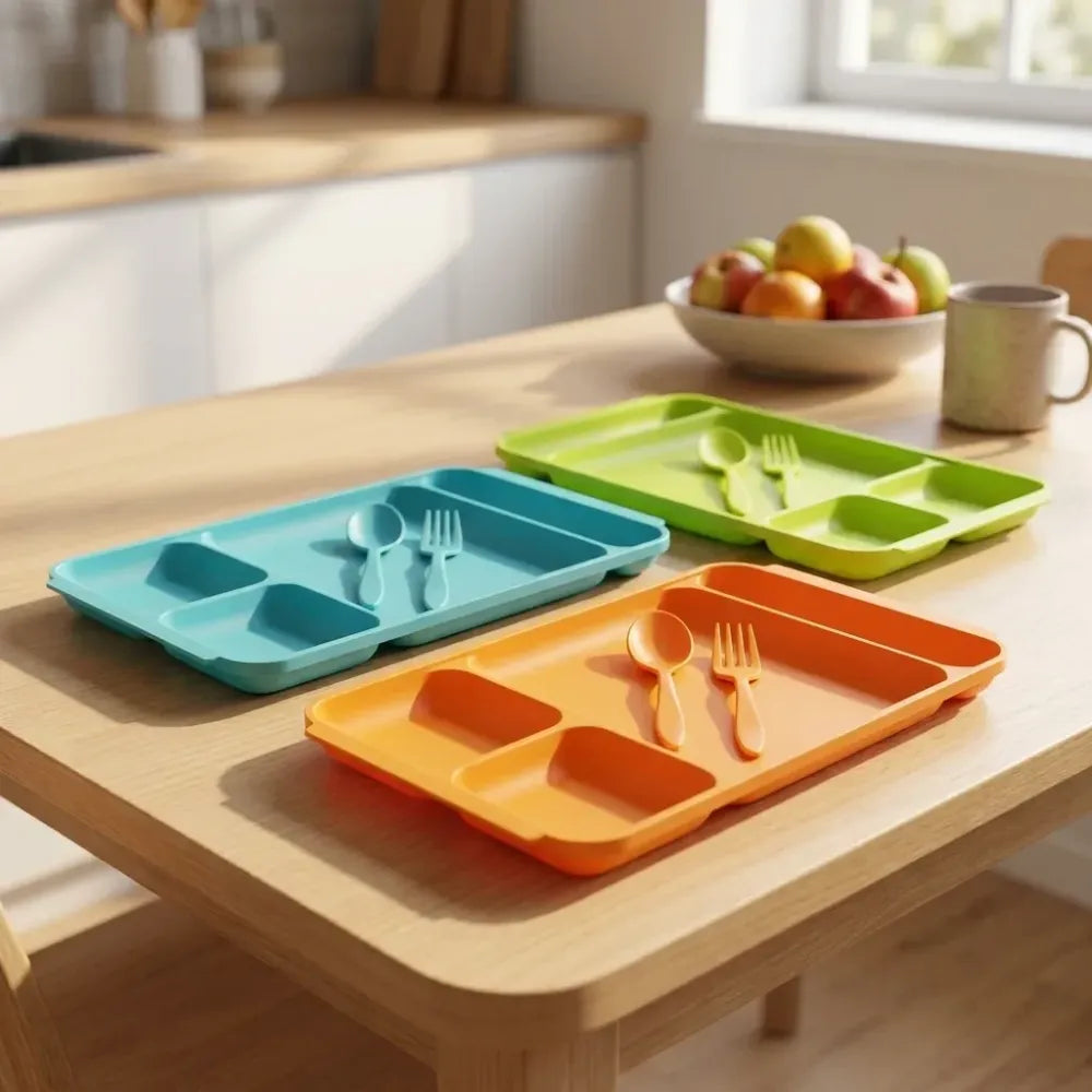 4-compartment dinner plate set - home & kitchen