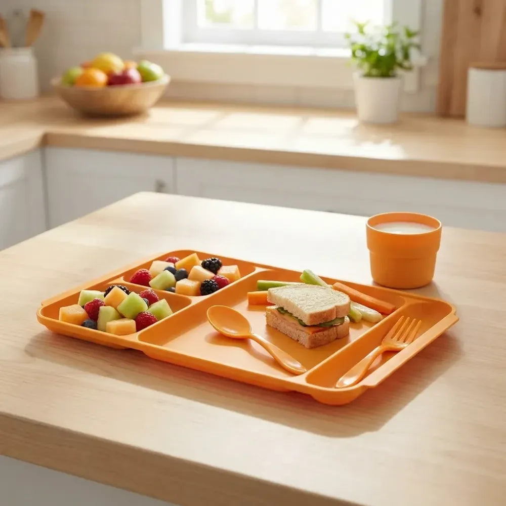 4-compartment dinner plate set - home & kitchen