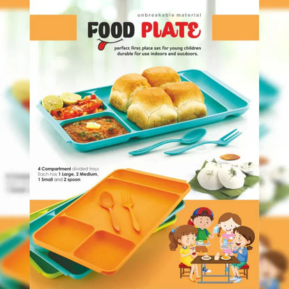 4-compartment dinner plate set - home & kitchen
