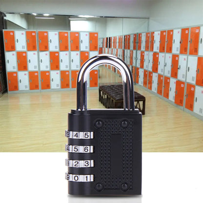 Black combination padlock.