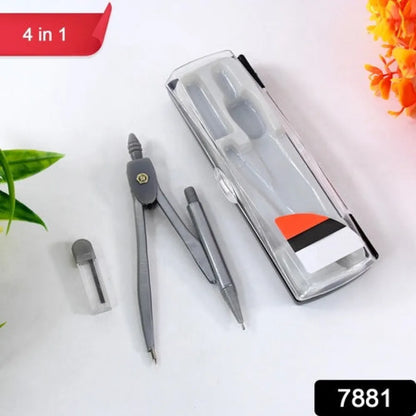 4-in-1 premium geometry compass set for students and professionals - office