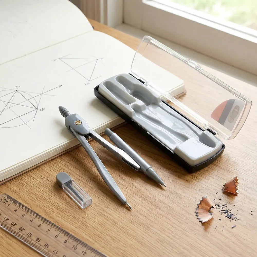 4-in-1 premium geometry compass set for students and professionals - office