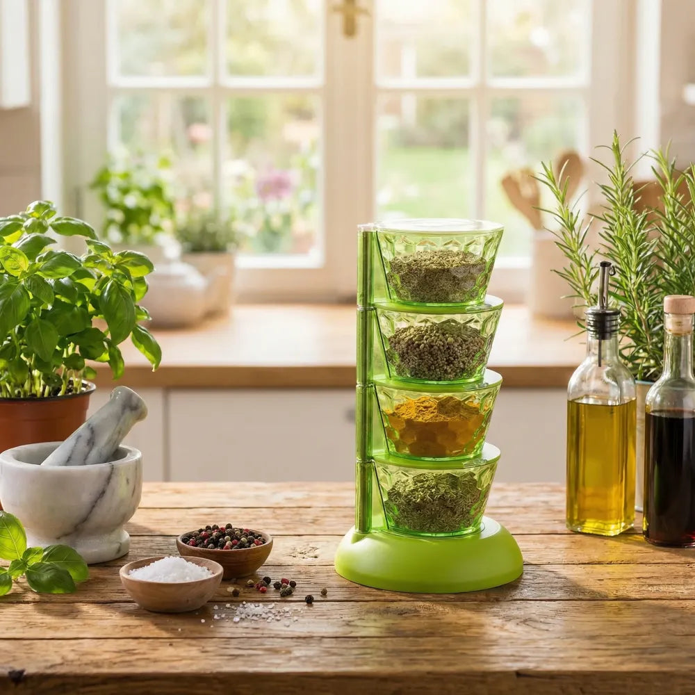 4-in-1 rotating spice rack - home & kitchen