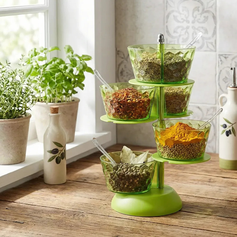 4-in-1 rotating spice rack - home & kitchen