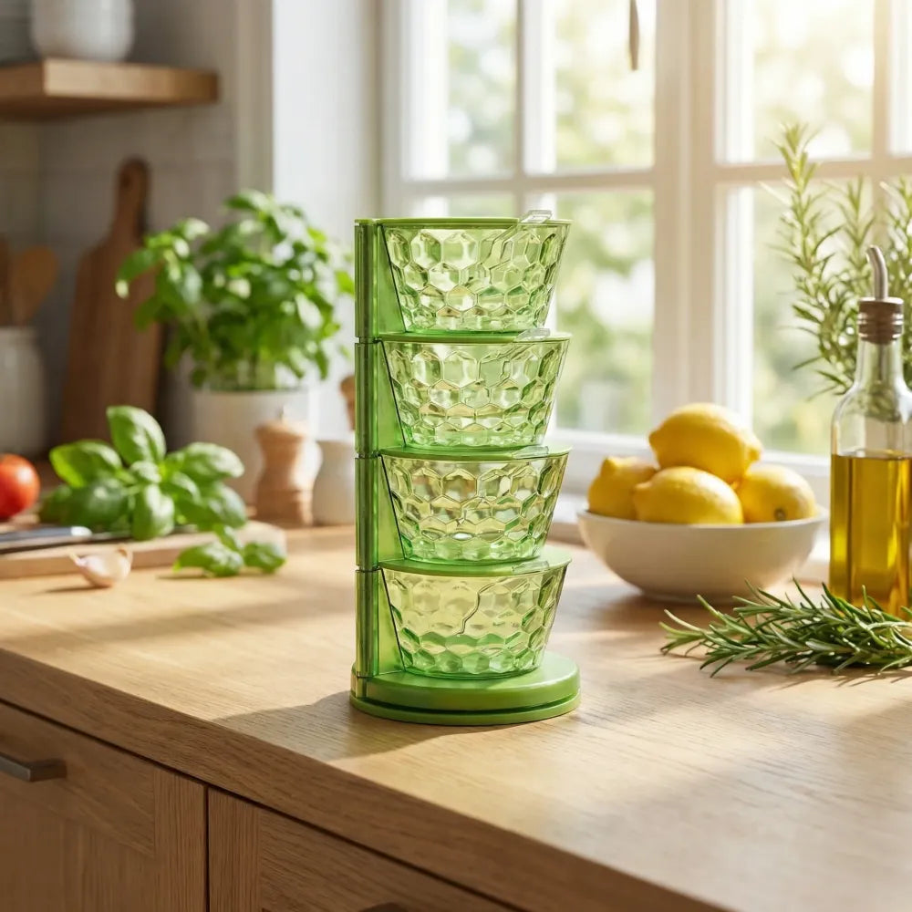4-in-1 rotating spice rack - home & kitchen