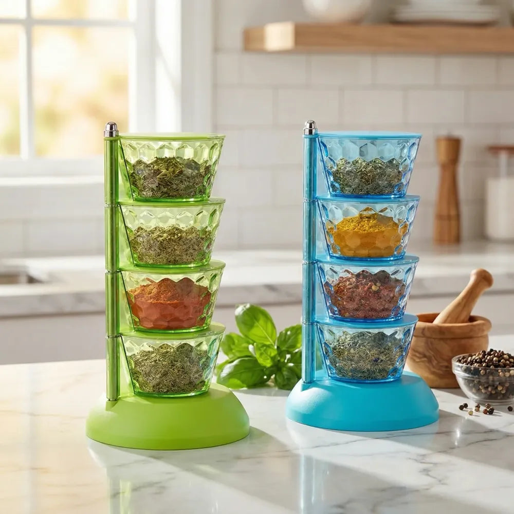 4-in-1 rotating spice rack - home & kitchen