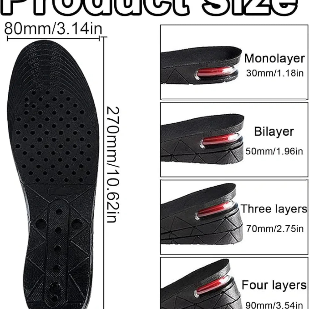 4-layer adjustable height insole