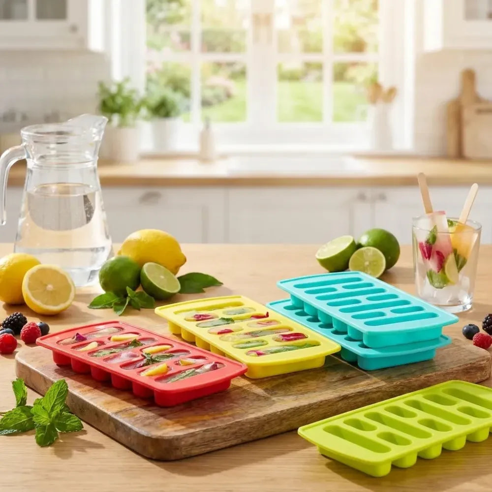 4-piece fancy ice tray set - home & kitchen