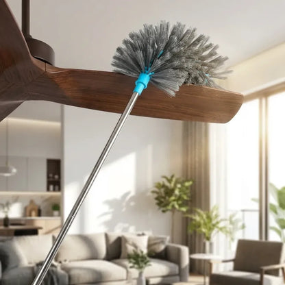 4021 cobweb brush with stainless steel strong long extendable handle for dusting ceiling cleaning lights fans webs