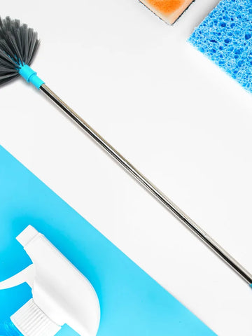 4021 Cobweb Brush With Stainless Steel Strong Long Extendable Handle For Dusting Ceiling Cobweb Cleaning Brush For Lights Fans  Webs Cleaning For Homekitchen