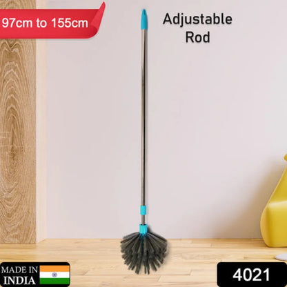 4021 cobweb brush with stainless steel strong long extendable handle for dusting ceiling cleaning lights fans webs