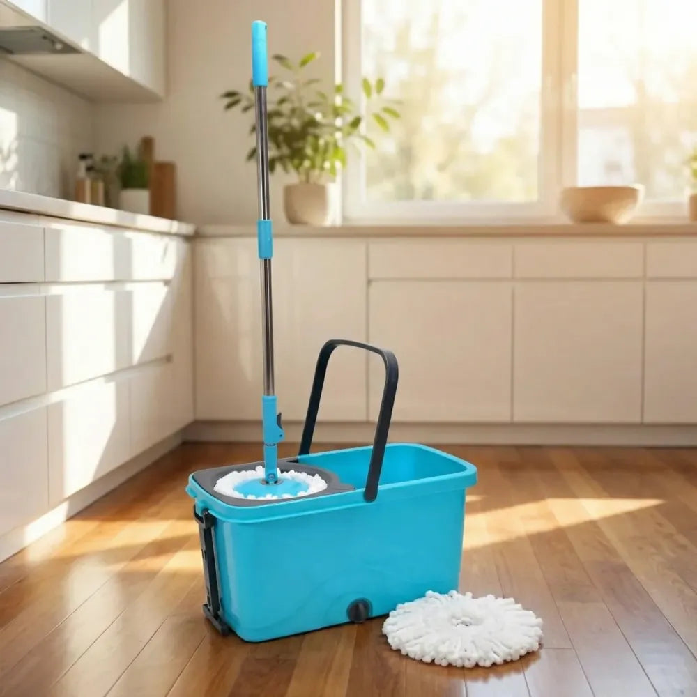 4028 quick spin mop plastic bucket floor cleaning easy wheels big with - home improvement