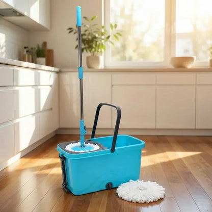 4028 quick spin mop plastic bucket floor cleaning easy wheels big with - home improvement