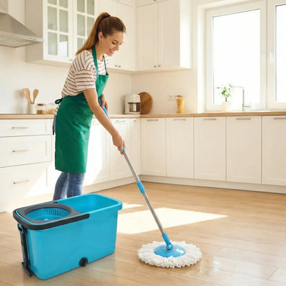 4028 quick spin mop plastic bucket floor cleaning easy wheels big with - home improvement