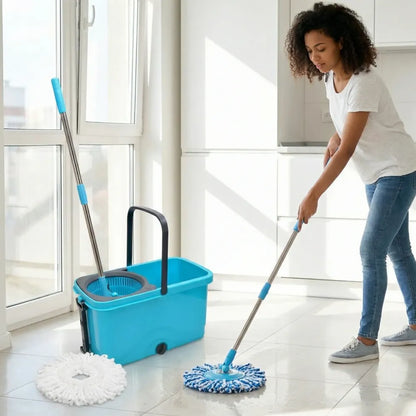 4028 quick spin mop plastic bucket floor cleaning easy wheels big with - home improvement