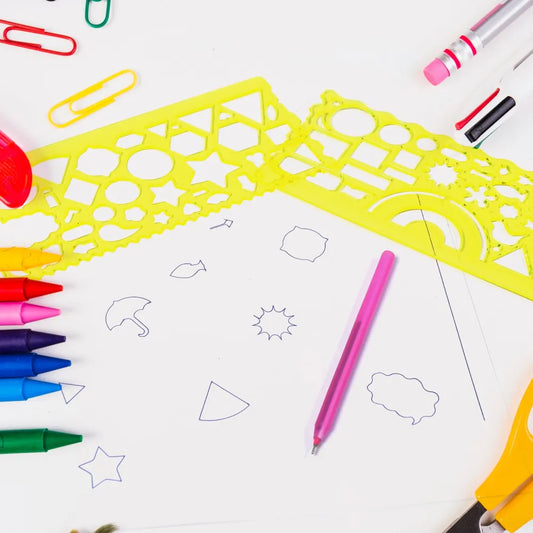 4085 clear green circle triangle square rectangle template drawing ruler scale suitable for school use (2pc) home